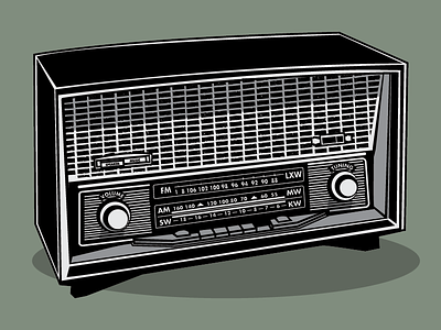 Radio 02 illustration jupiter visual radio retro transistor