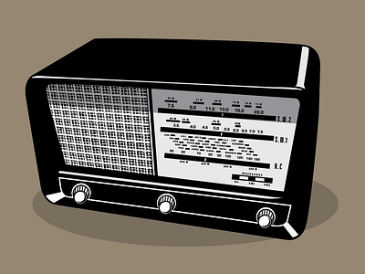Radio 04 illustration jupiter visual radio retro transistor