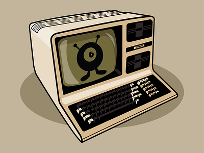 TRS-80 computer illustration jupiter visual retro tandy trs 80 vector