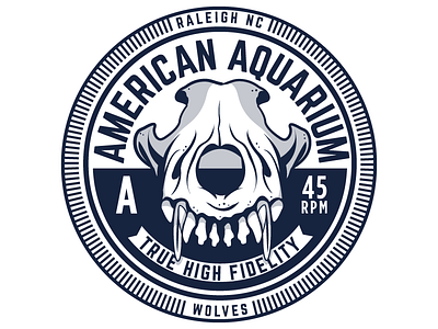 American Aquarium Wolves american aquarium band merch circle jupiter visual lp one color record skull wolf