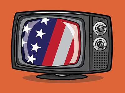 American Television flag illustration jupiter visual television tv vector