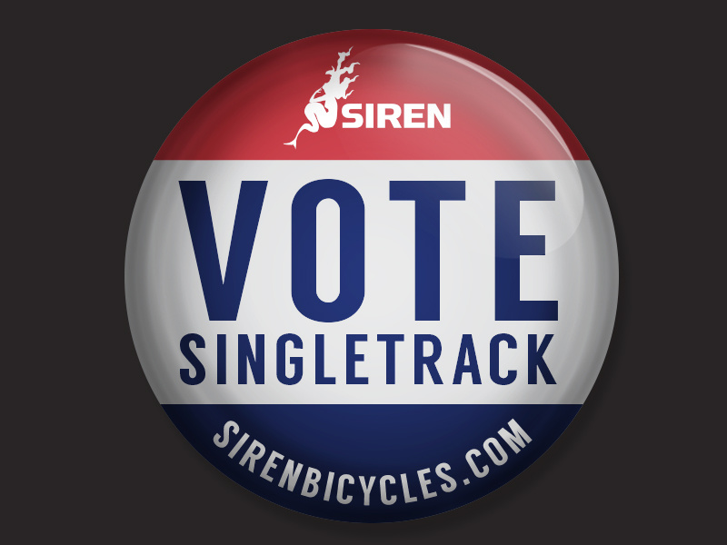 Vote Singletrack jupitervisual election bikes button badge political vote