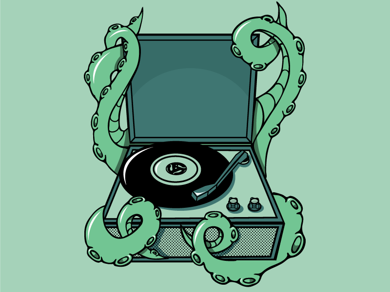 Octo Vinyl record player octopus vinyl records