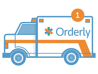 Orderly Health ambulance icon illustration vector