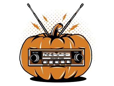 Pumpkin Radio 2 color jupiter visual pumpkin radio vector