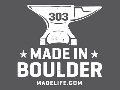 Made in Boulder 1 color anvil boulder illustration jupiter visual vector