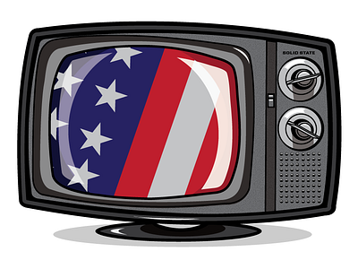 American Television flag illustration jupiter visual television tv vector