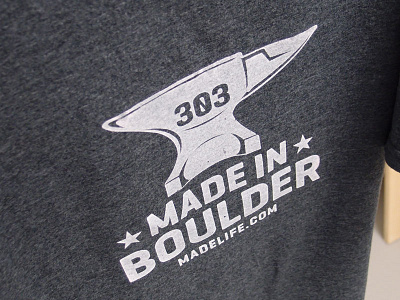 Made in Boulder Shirt anvil boulder illustration jupiter visual one color screen print t shirt