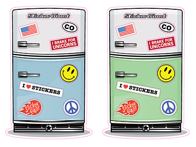 Fridge Stickers die cut illustration jupiter visual refrigerator sticker sheet stickers