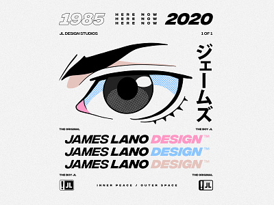 JAMES LANO DESIGN 2020 anime branding design designer freelance graphic designer halftone identity illustration logo orlando procreate streetwear typography vector