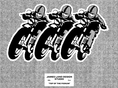 Podium. apparel design halftone identity illustration illustration digital logo motocross retro vector