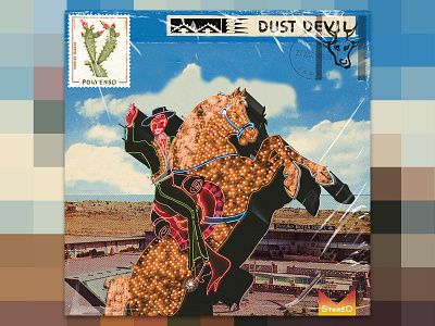 DUST DEVIL album art album artwork albums bands branding collage desert design digital identity logo music retro spotify