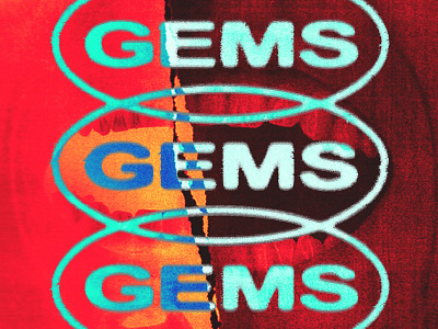 GEMS apparel branding clothing collage design identity logo psychedelic streetwear typography