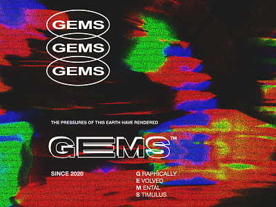 GEMS. apparel branding design identity logo psychedelic streetwear typography