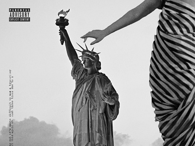 dont bite the apple. album art black and white design liberty nyc usa