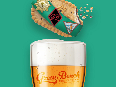GBGS. beer cookies design green identity poster