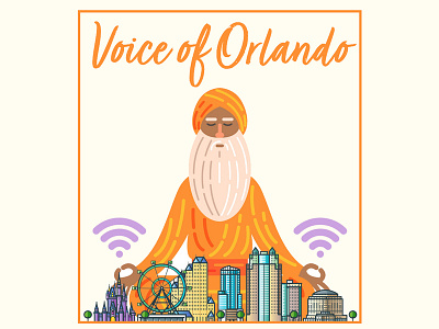 Voice of Orlando branding design guru identity illustration logo orlando podcast psychedelic vector yogi