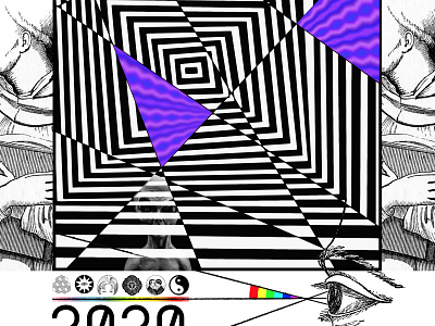 2020 Vision collage design digital pattern photoshop psychedelic vector