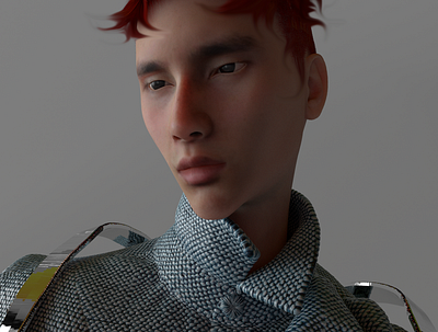 Red Hair 3d animation branding c4d character digital ui