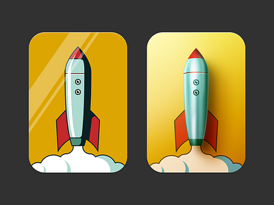 2D / 3D Rockets 2d 3d clouds emoji figma illustration rocket skeumorphic space