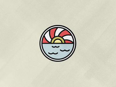 Waves icon illustration japan linear waves