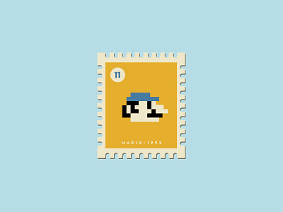 Mario Stamp art icon illustration mario pixel stamp super vintage