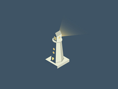 Lighthouse icon illustration isometric light lighthouse