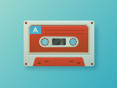 Vintage Cassette cassette design geometry gradient icon illustration logo music skeuomorphic texture vintage web
