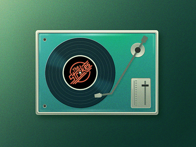 Record Player design icon illustration music record player skeuomorphic texture the strokes vinyl