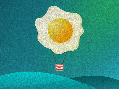 Hot Air Balloon bacon breakfast design eggs hot air balloon icon illustration landscape logo