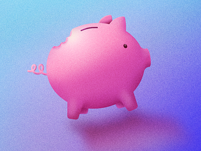 Piggy bank bank design icon illustration money painting piggy skeuomorphism
