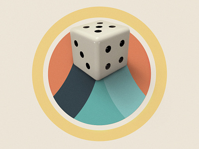 Dice 3d cinema 4d design icon illustration logo retro texture ui ux vector vintage