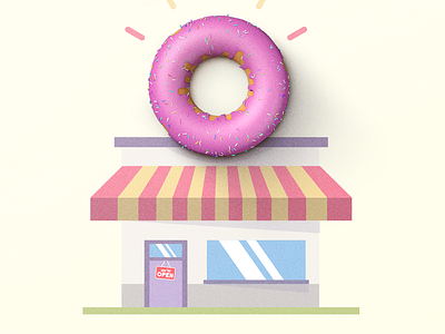 Donut Shop design donut shop icon illustration logo retro signs sweet texture ui vintage