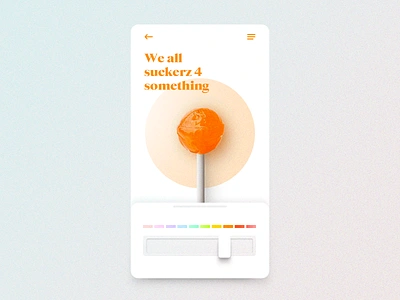 Sucker UI app candy color gauge lolipop mobile orange ux design ux ui