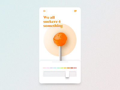 Sucker UI app candy color gauge lolipop mobile orange ux design ux ui