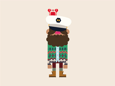 Captain character design flat illustration vector