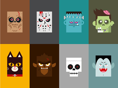 MONSTERS character design graphic design halloween icon monster