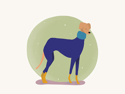 Winter Dog illustration ipad procreate