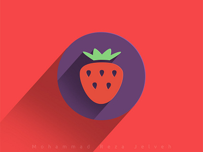 Strawberry flat minimal mrjelveh purple red simple strawberry sweet