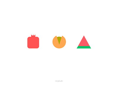 Yalda symbols design flat green iran minimal mrjelveh pistachio pomegranate red simple sweet symbols vector watermelon yalda