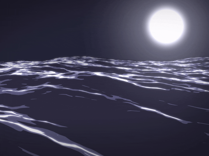 Underwater 2d 3d animation c4d ocean render shader stylized toon water