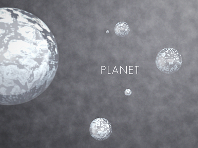 Planet 3d cg cgi circle grey render simple sphere text texture title