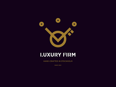 Luxury Firm branding clean crown design elegant gold icon logo luxury royal simple text