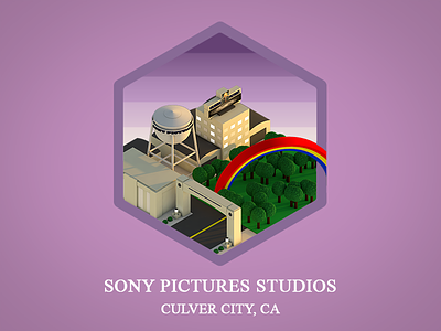 Sony Pictures 3d backlot cinema4d design film hollywood isometric sony sunset tv
