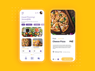Food Ordering Mobile App Design app design illustration ui ux vector