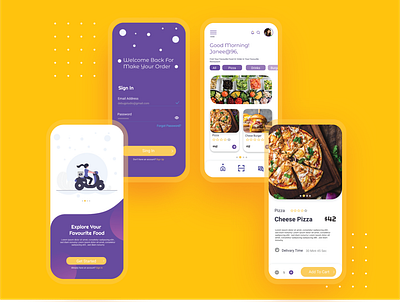 Food Ordering Mobile Application UI Design app design icon illustration ui ux