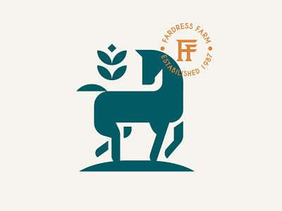 FF animal branding farm horse logo vector