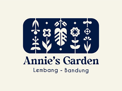 Annie's Garden badge botanical branding design floral garden illustration logo patch vector