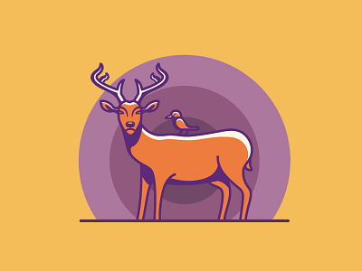 Partner deer illustration vector