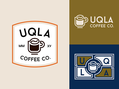 UQLA Coffee Co. badge coffee coffee bean line logo patch